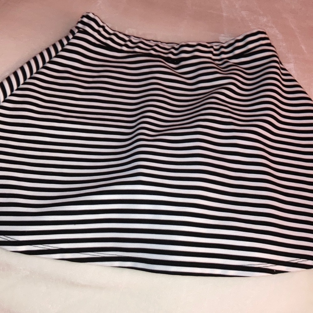 black and white striped skirt